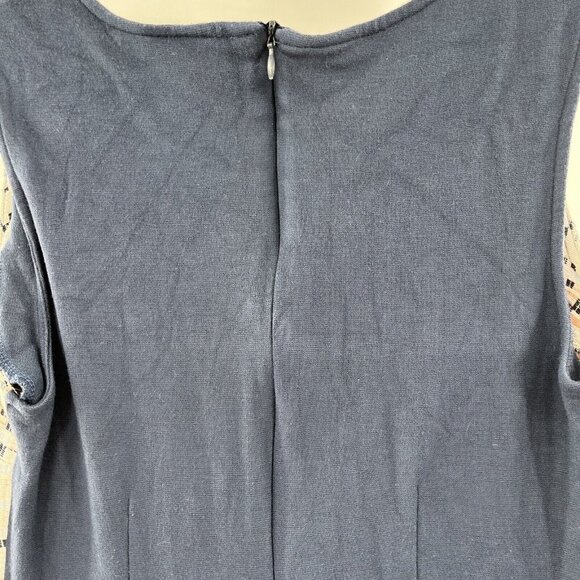 Anthropologie Dolan Sabado Dress Size Small Navy Blue Ivory Aztec Print - Picture 4 of 8